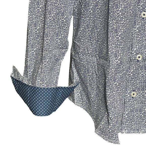 Nick Graham, Size Medium, Blue Paisley, Long Sleeve Button Down. NWT @21 - Picture 6 of 9